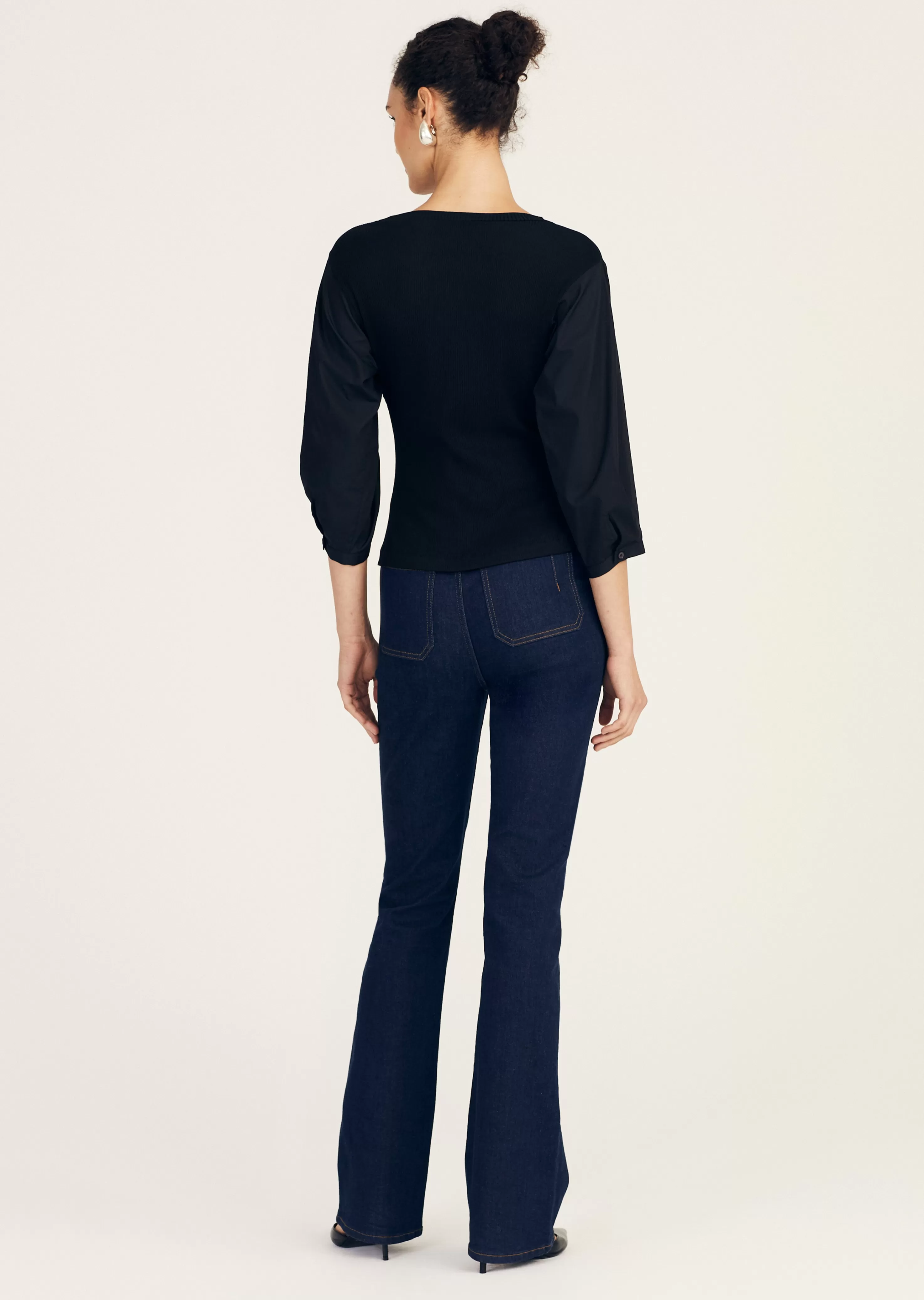 Derek Lam Arnaldo Mixed Media Tee Black Best