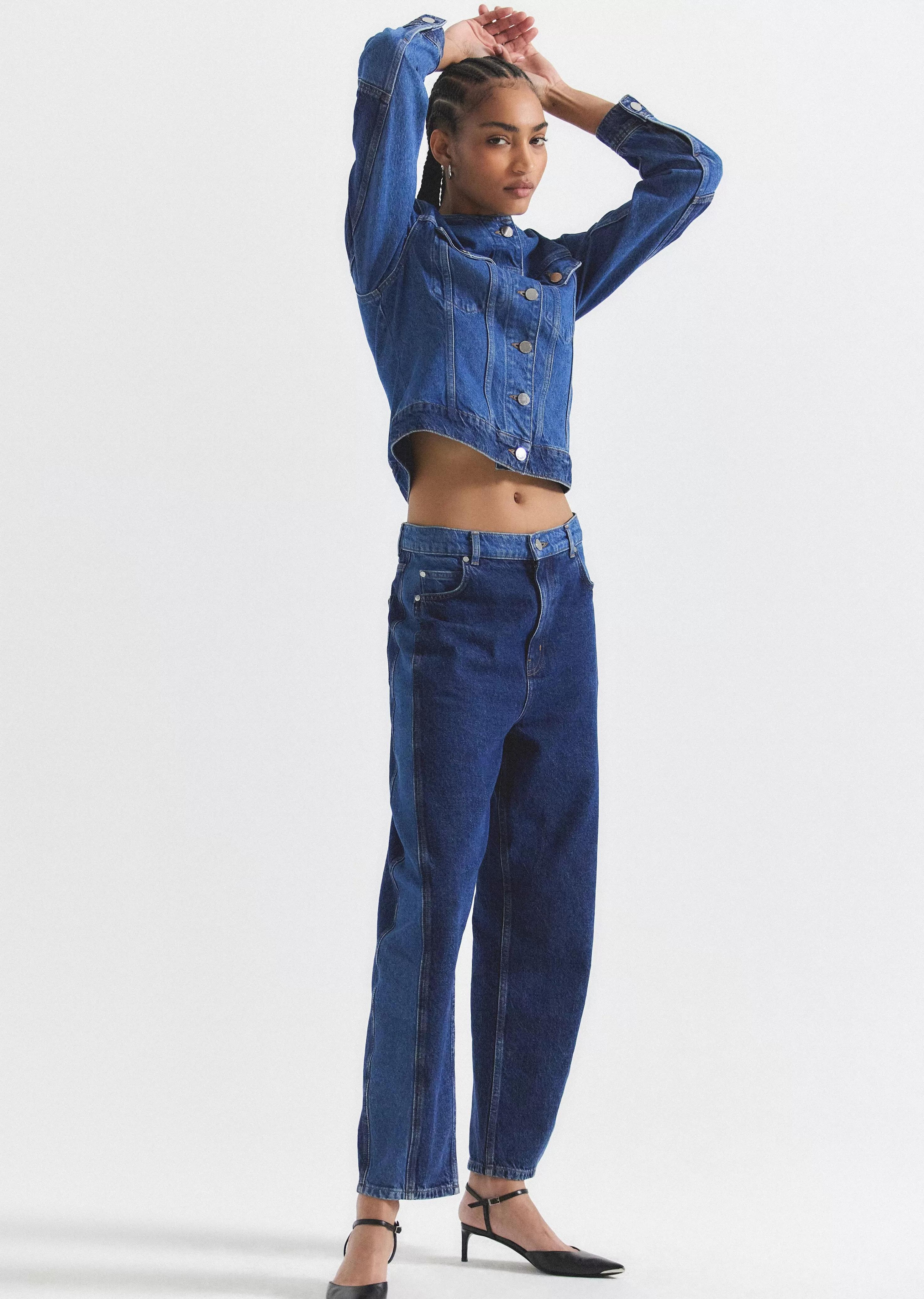 Derek Lam Denise Color Block Barrel Jean Skylermulti Store