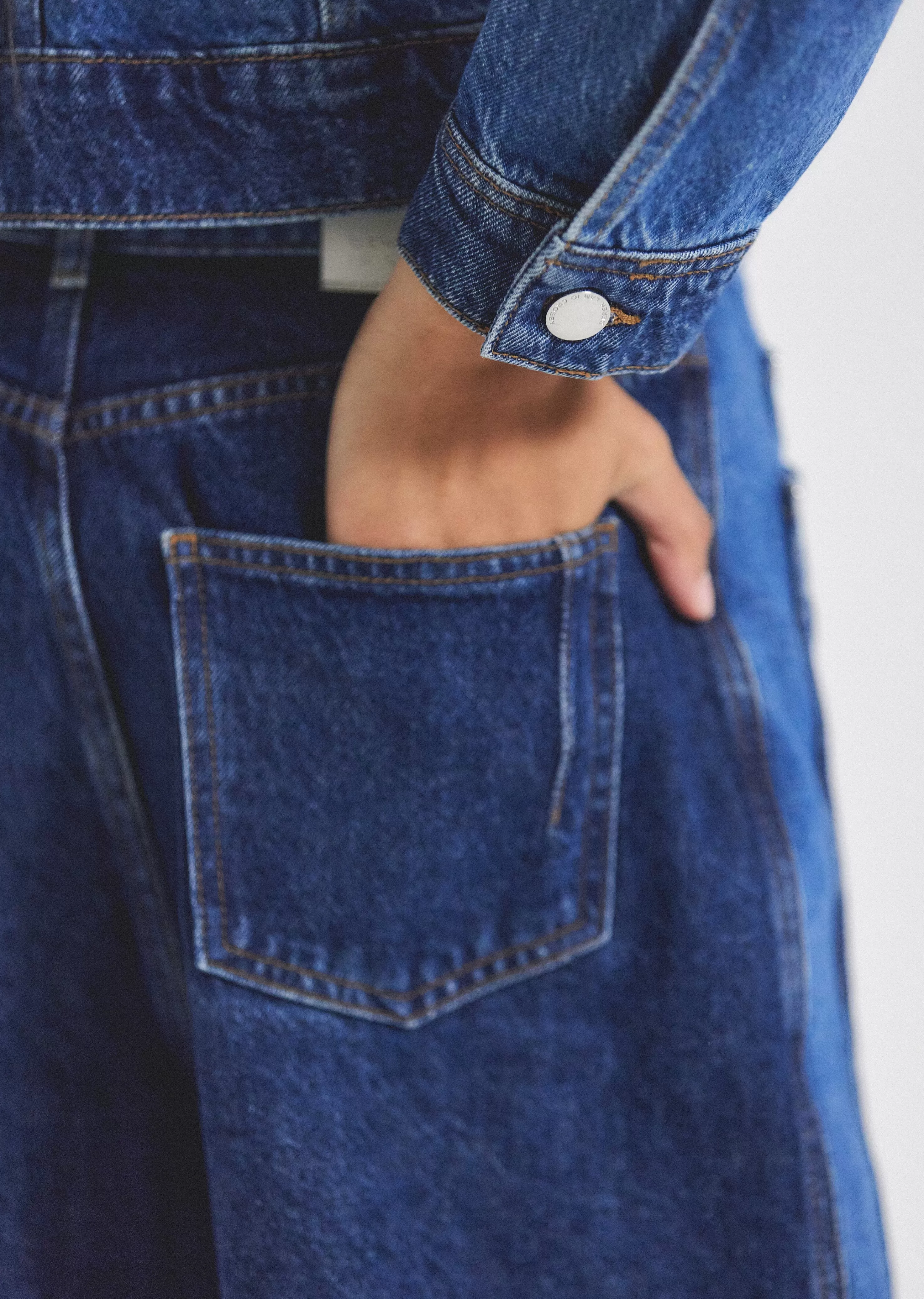 Derek Lam Denise Color Block Barrel Jean Skylermulti Store