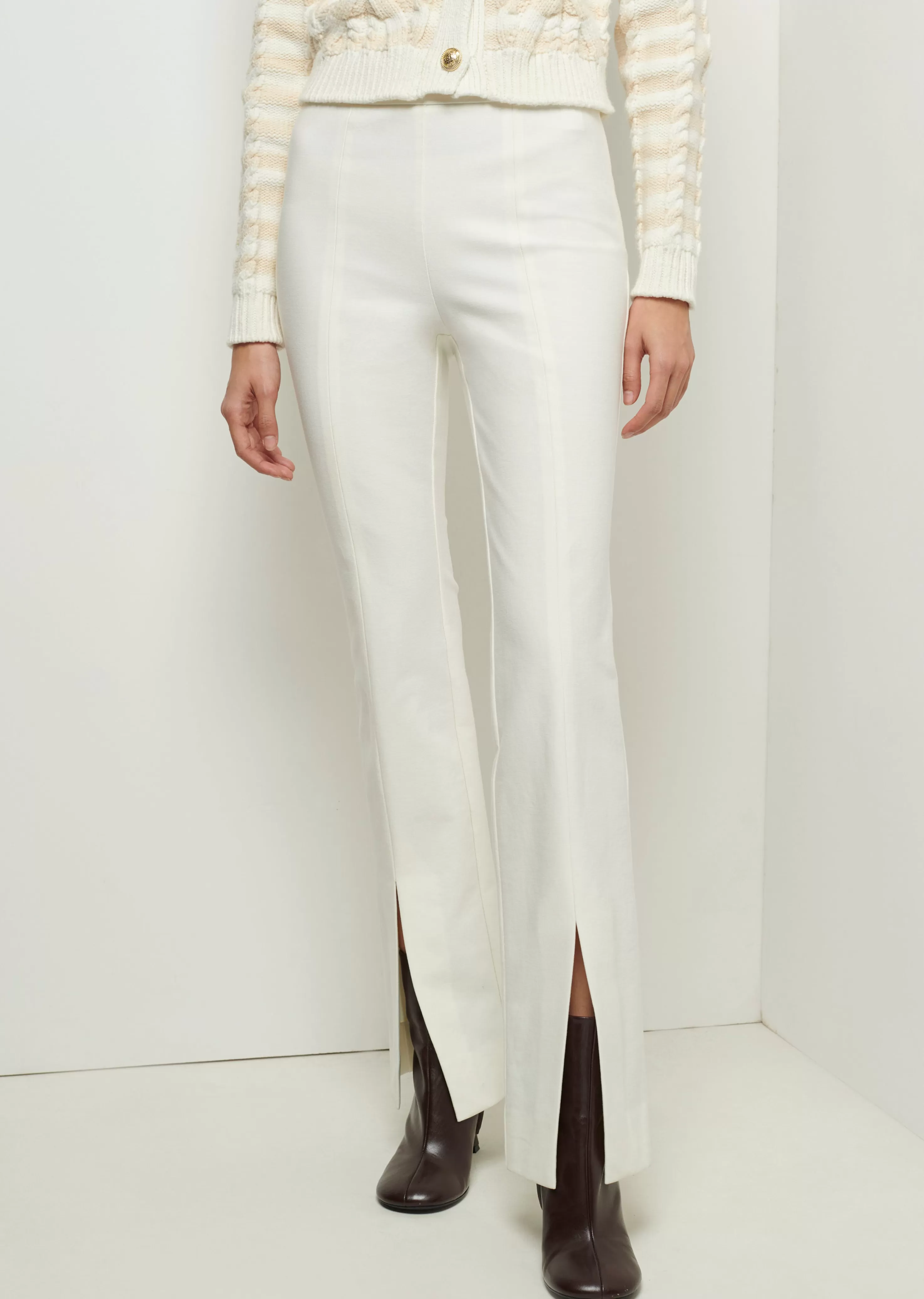Derek Lam Lucia Front Slit Trousers Softwhite Cheap