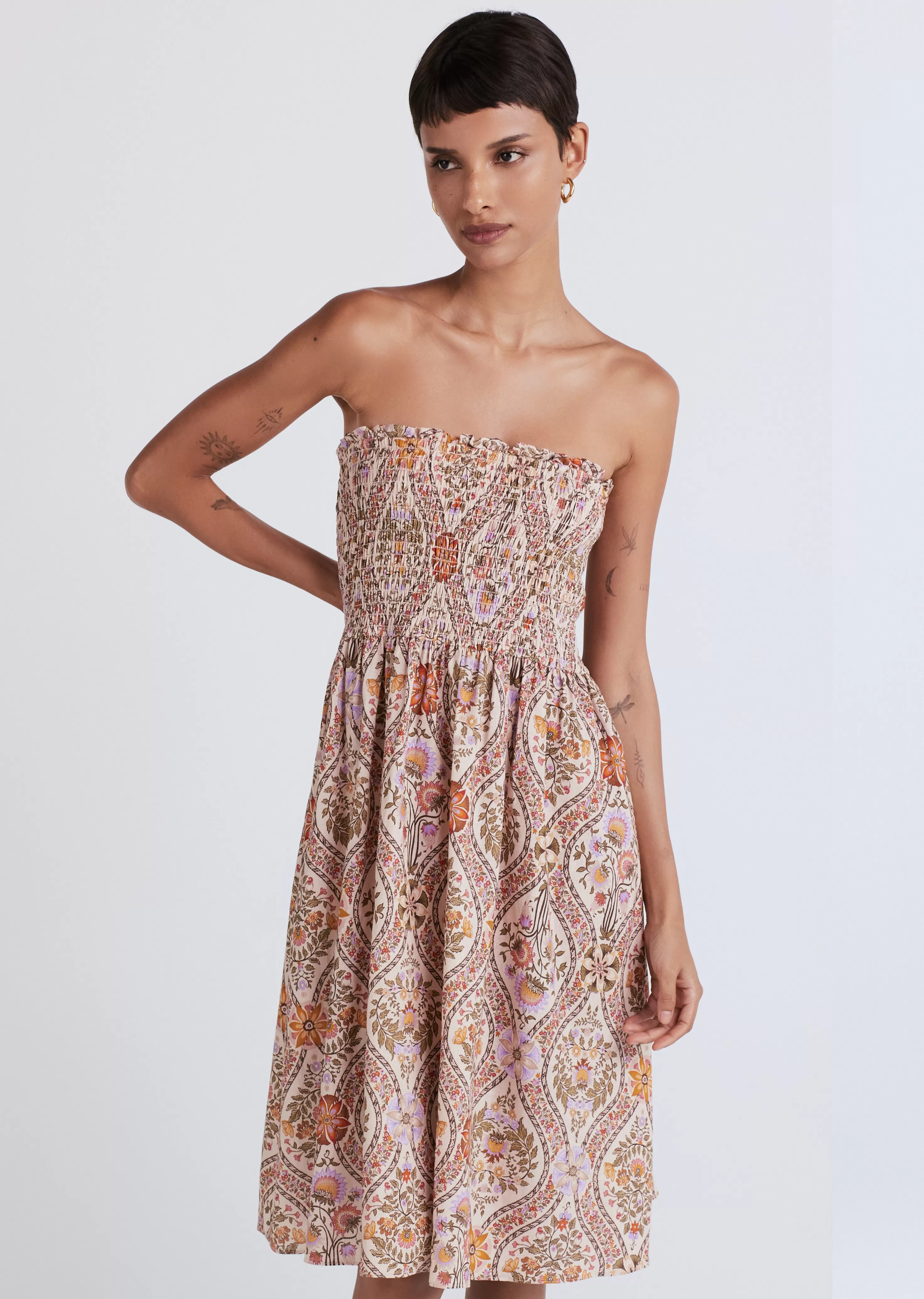 Derek Lam Madani Smocked Skirt Lightkhakimulti Online