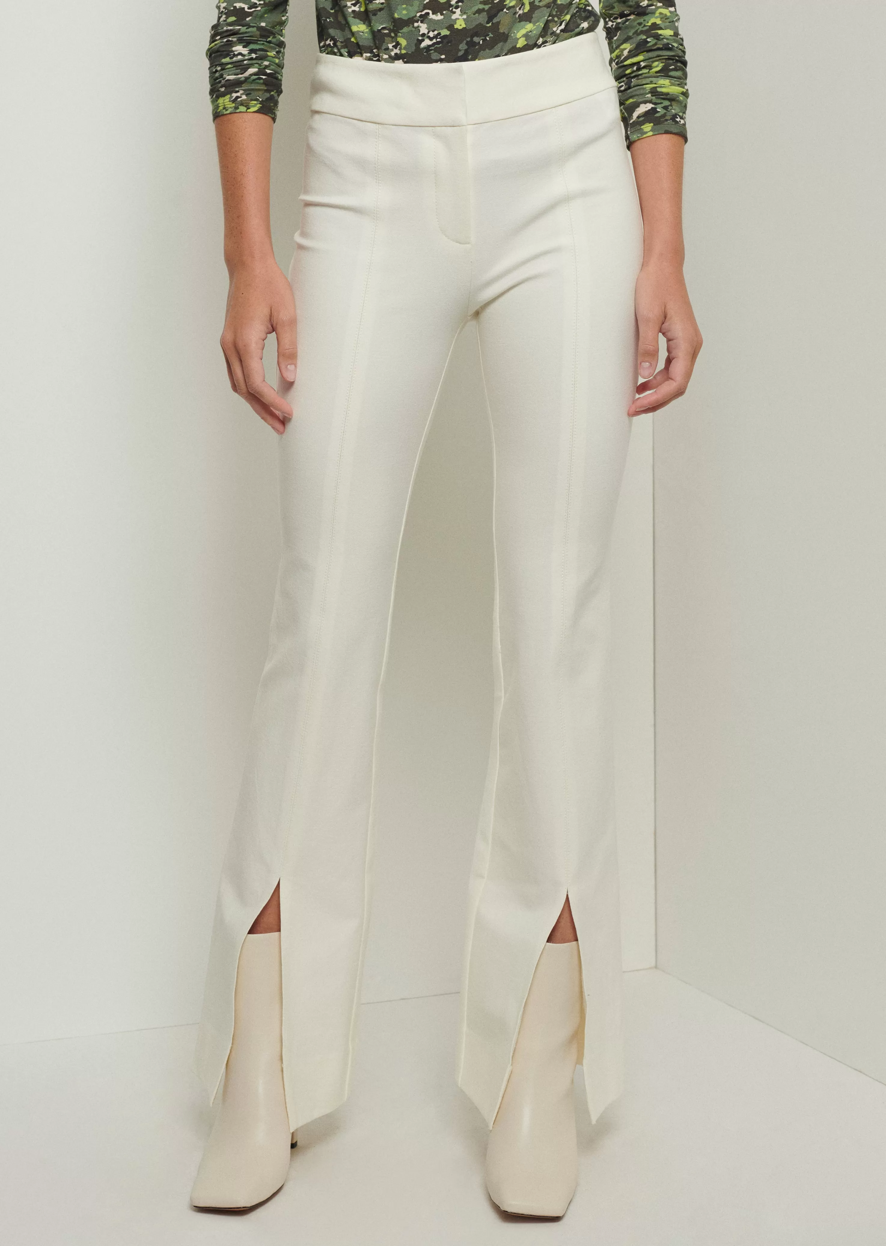 Derek Lam Maeve Front Slit Trousers Softwhite New