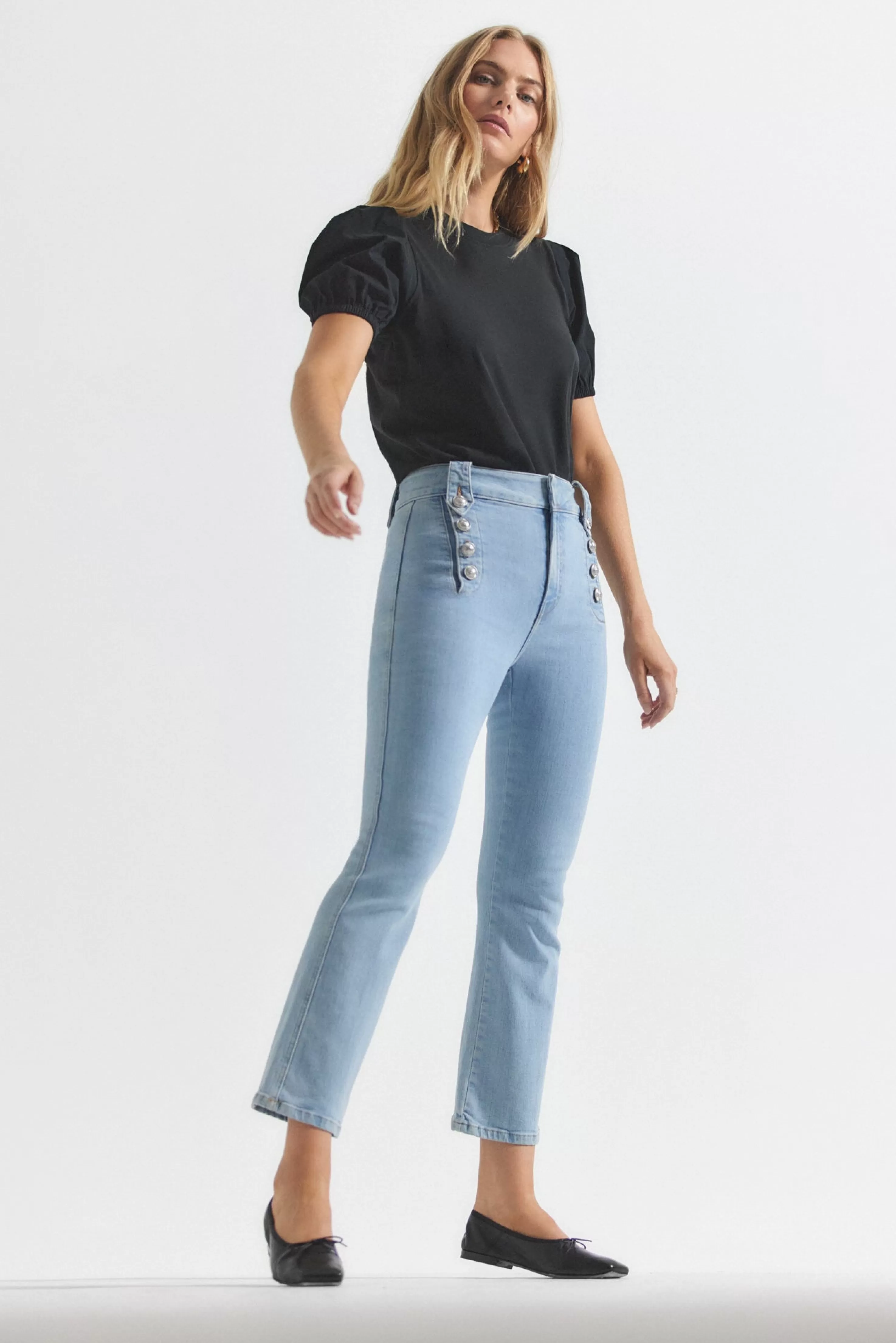 Derek Lam Robertson Crop Flare Jeans Doverlight Best