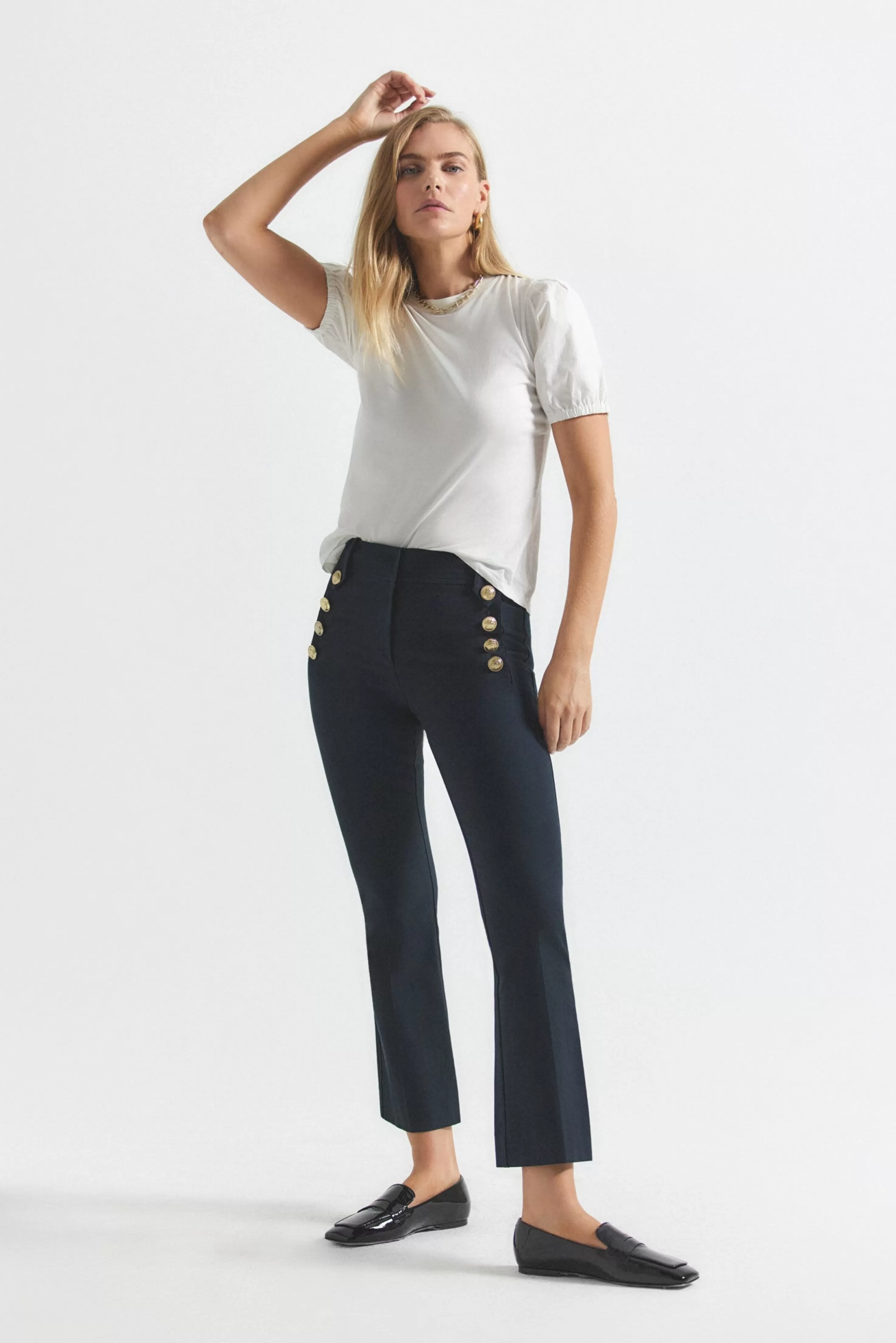 Derek Lam Robertson Crop Flare Trousers Midnight Store