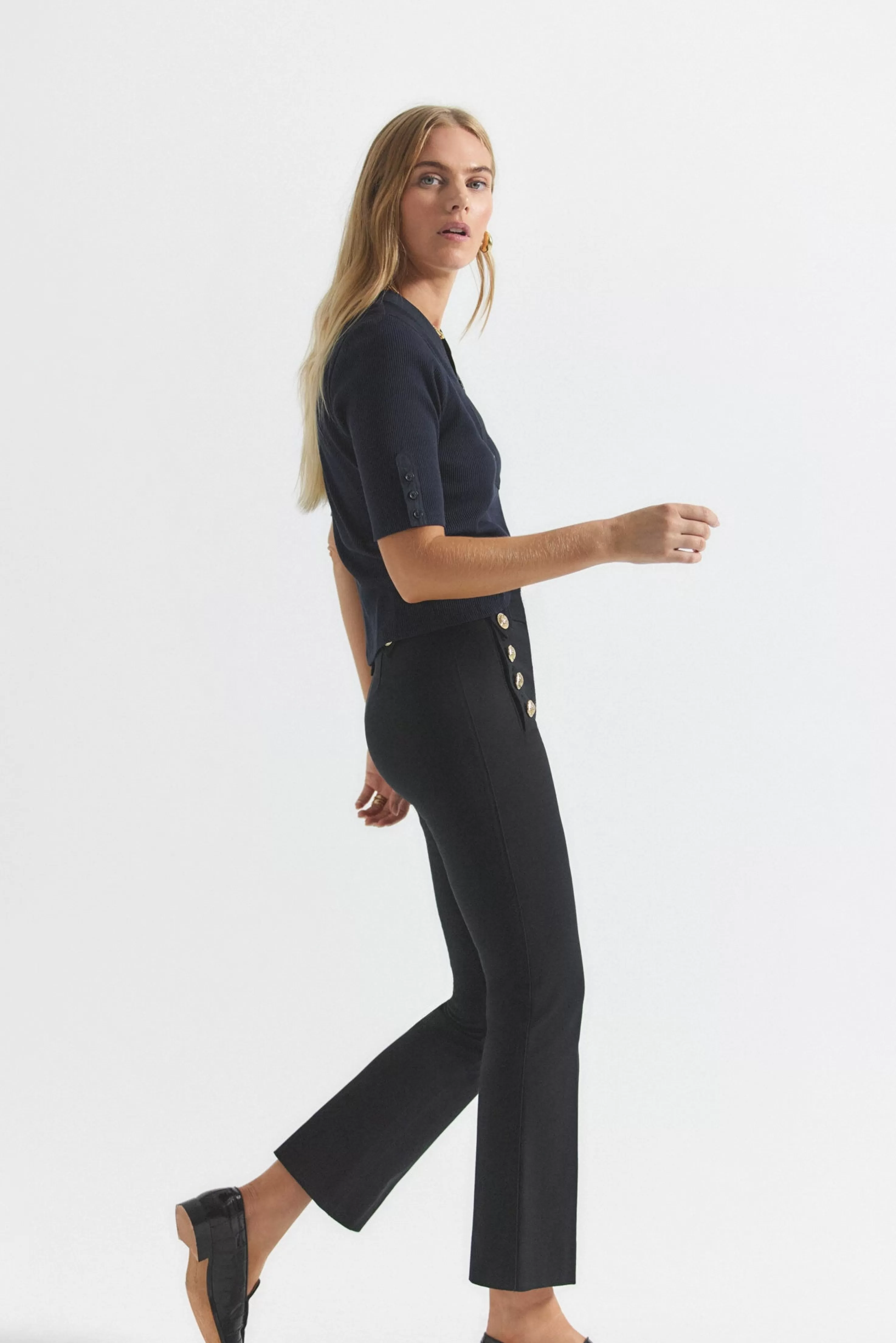 Derek Lam Robertson Crop Flare Trousers Black Best Sale