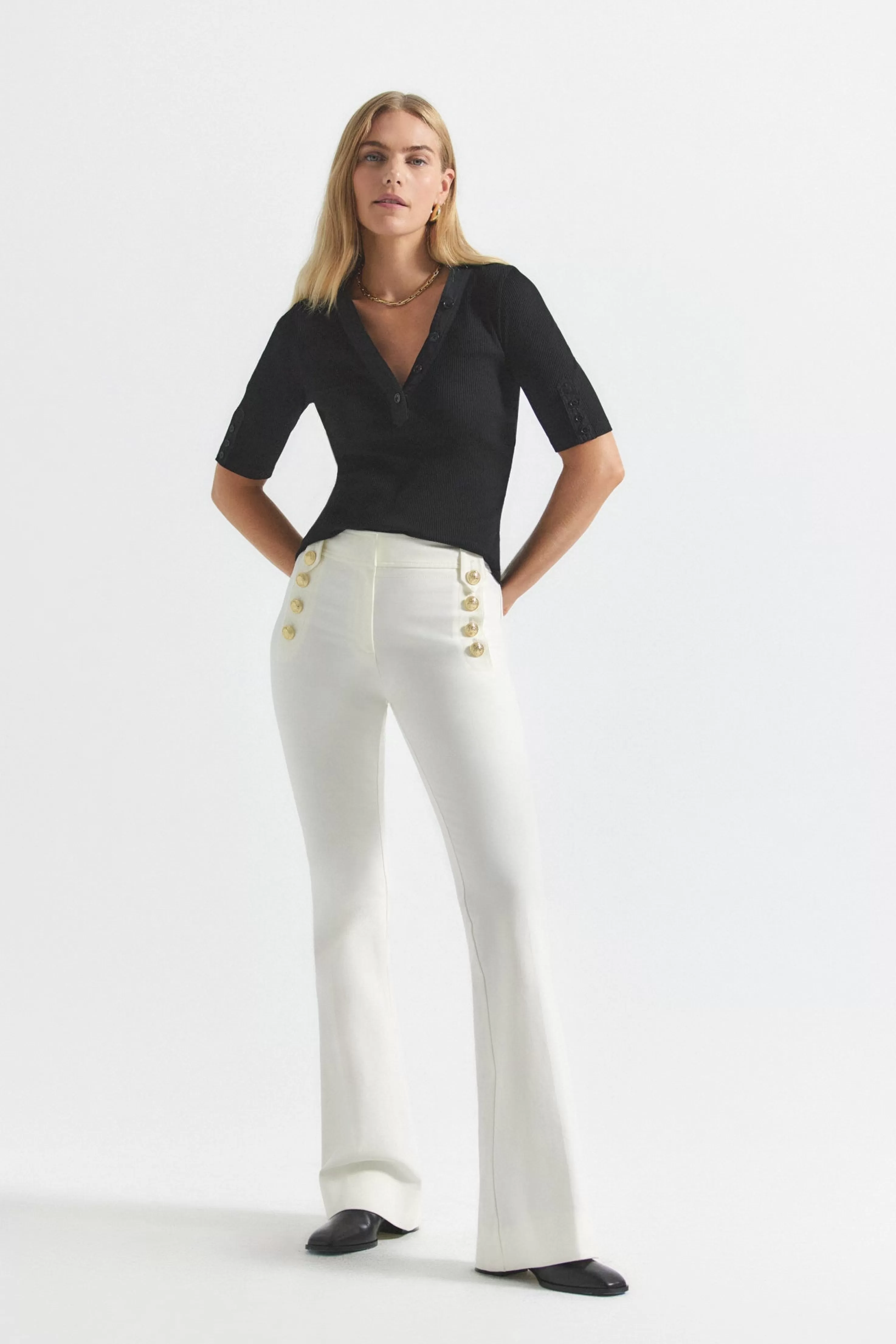 Derek Lam Robertson Flare Trousers Softwhite Best