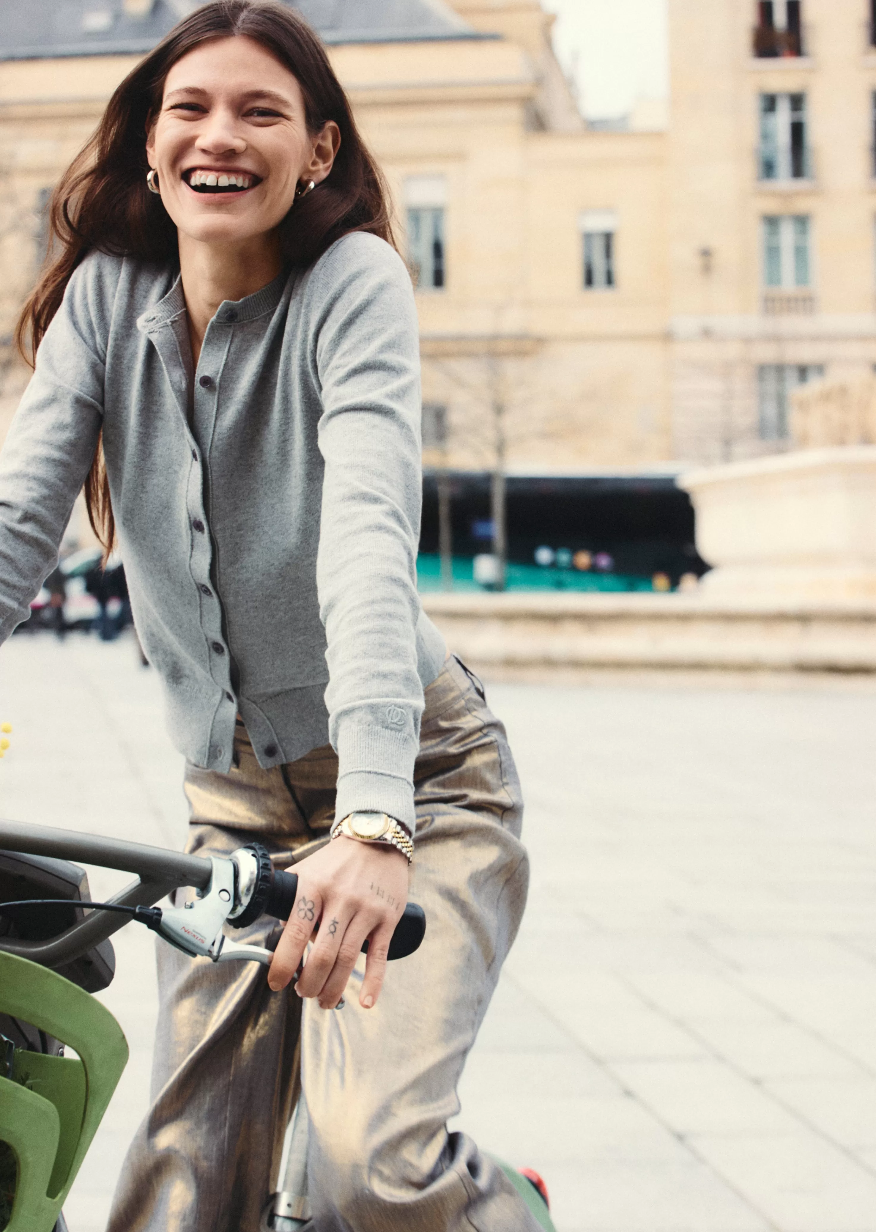 Derek Lam Thibeaut Long Sleeve Cardigan Mediumheathergrey Flash Sale