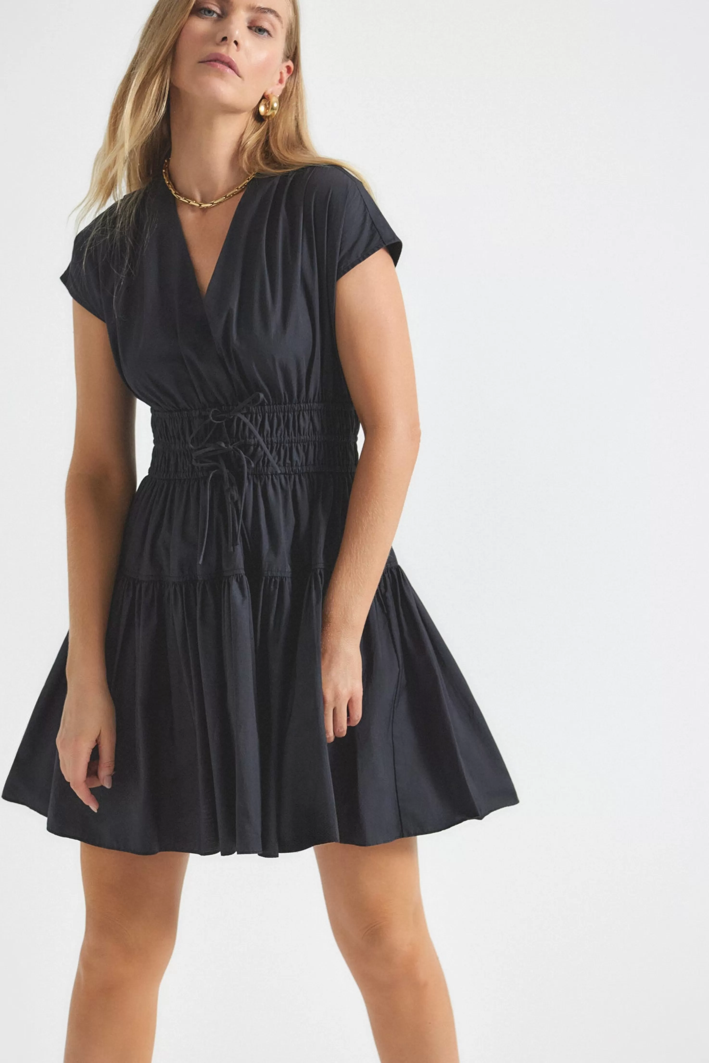 Derek Lam Tora V-Neck Dress Black Clearance