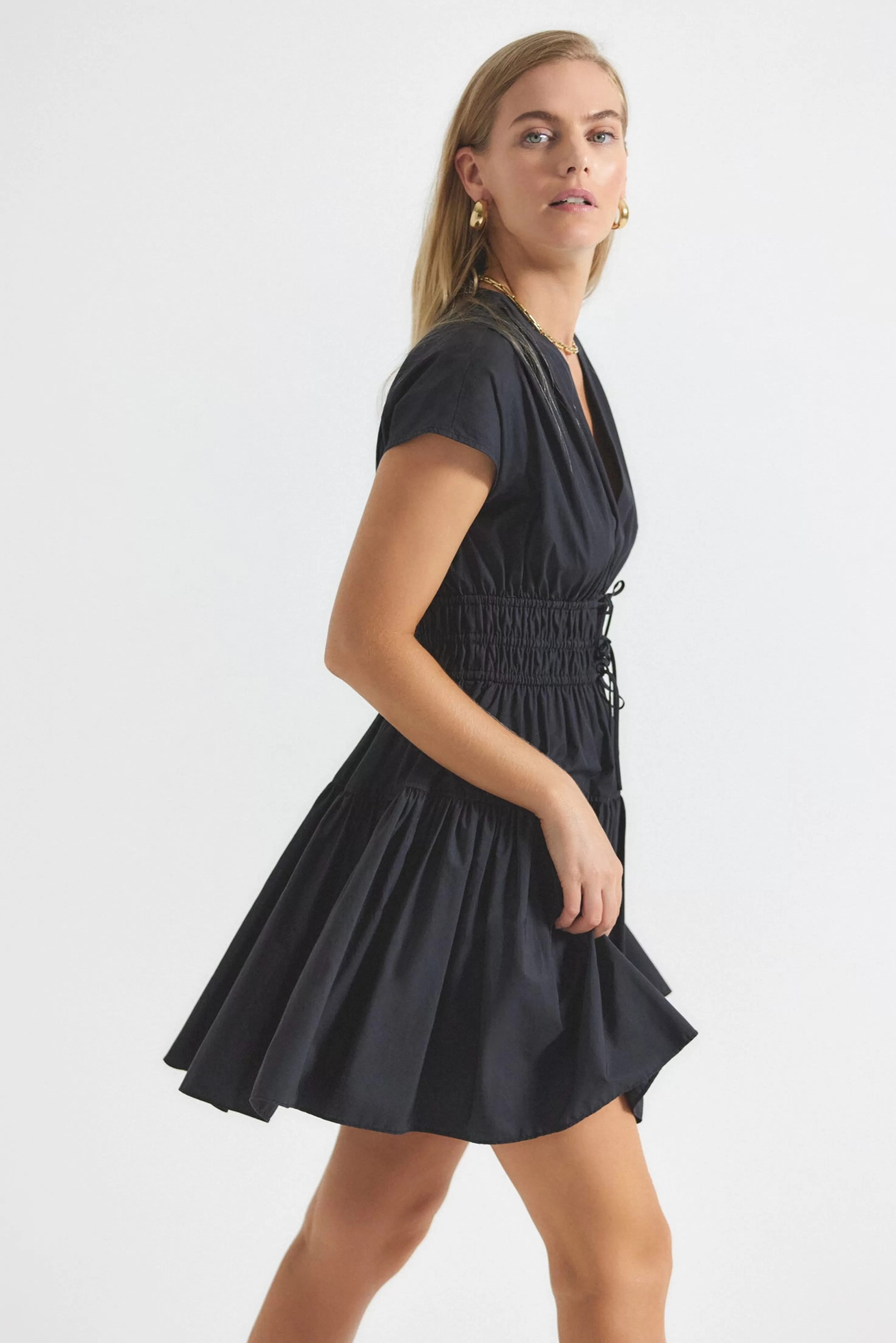 Derek Lam Tora V-Neck Dress Black Clearance