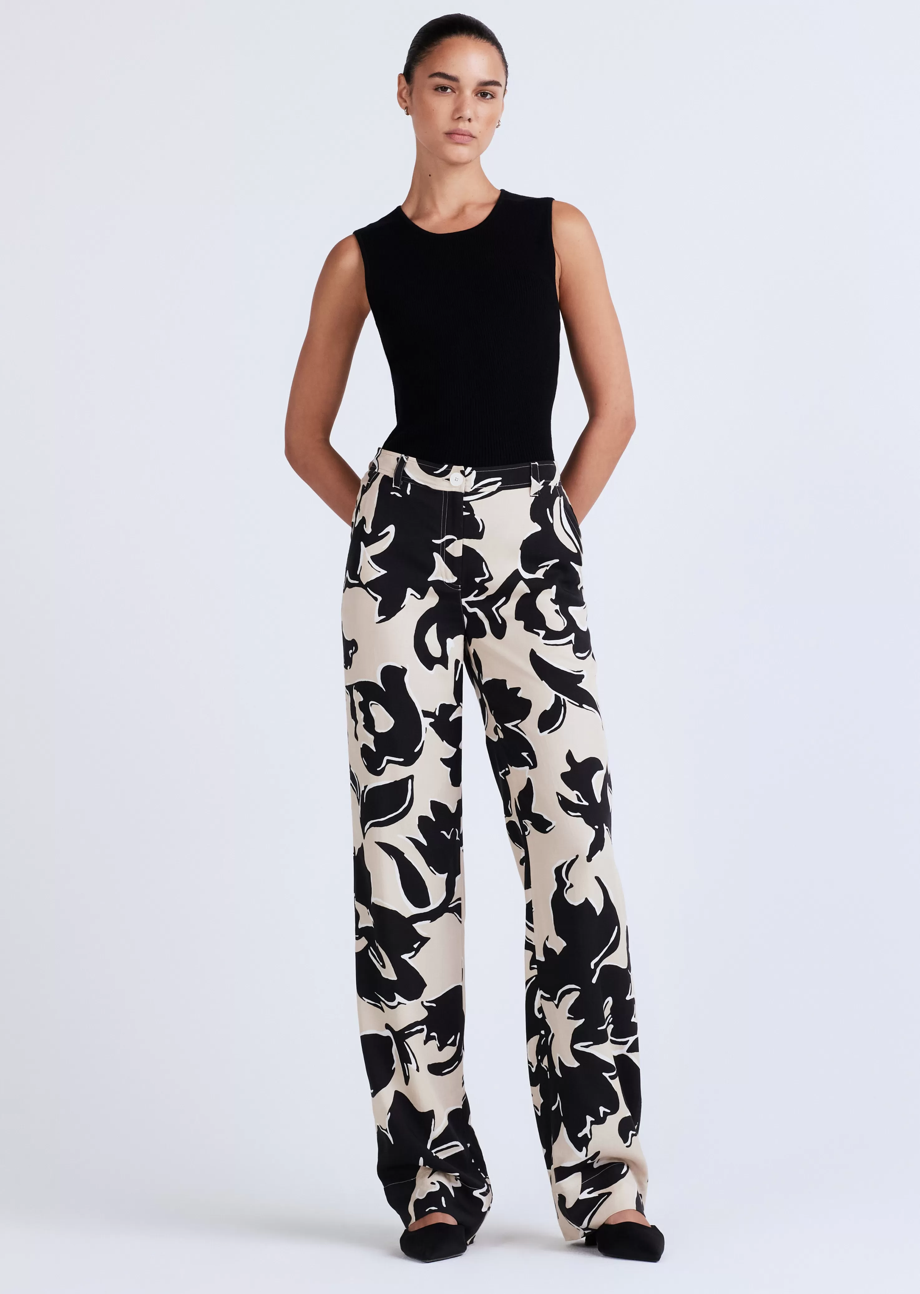 Derek Lam Vana Straight Leg Trousers Safarimulti Best Sale