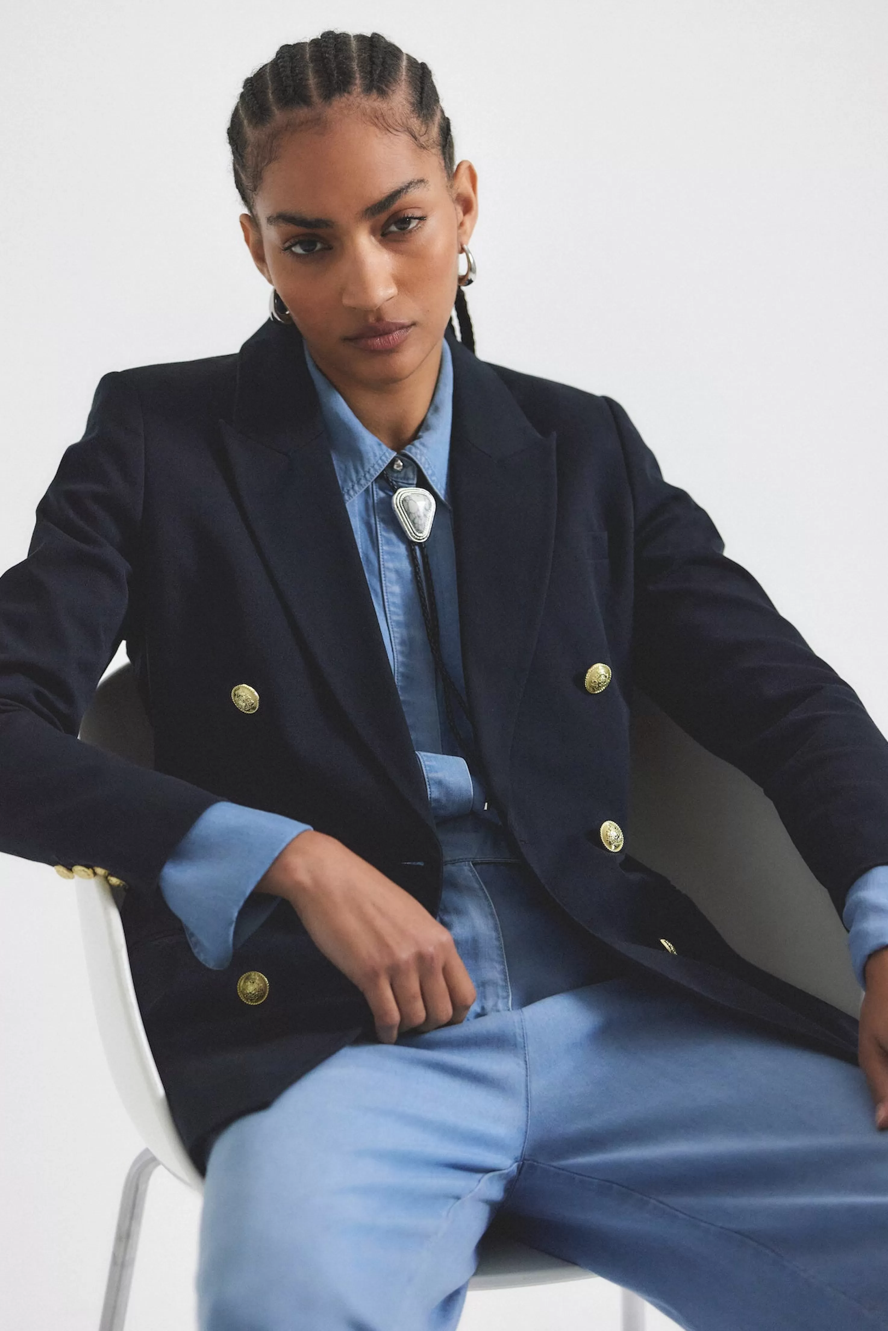 Derek Lam Walter Double Breasted Jacket Midnight Shop