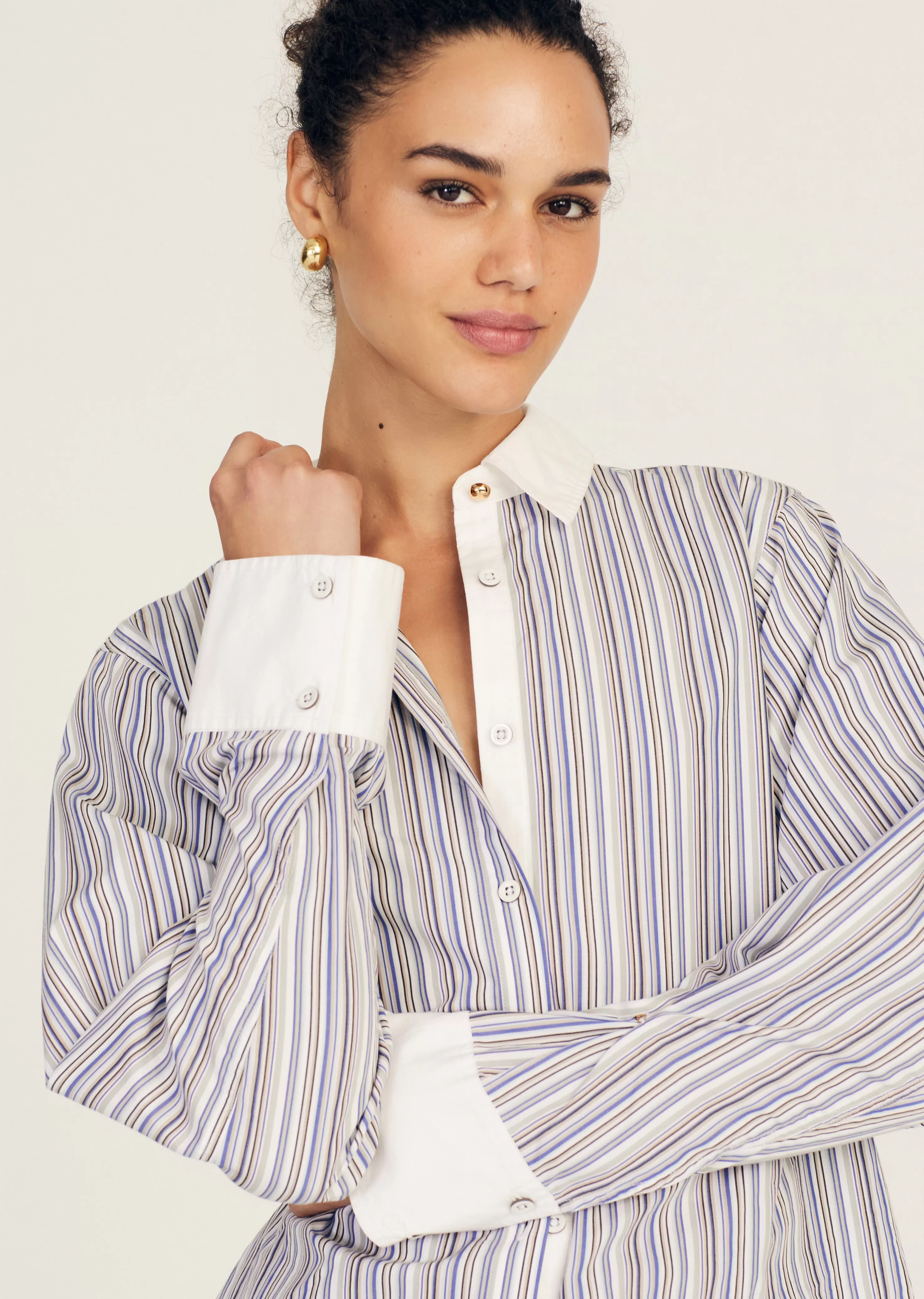 Derek Lam Wesley Shirt Seinebluemulti Discount