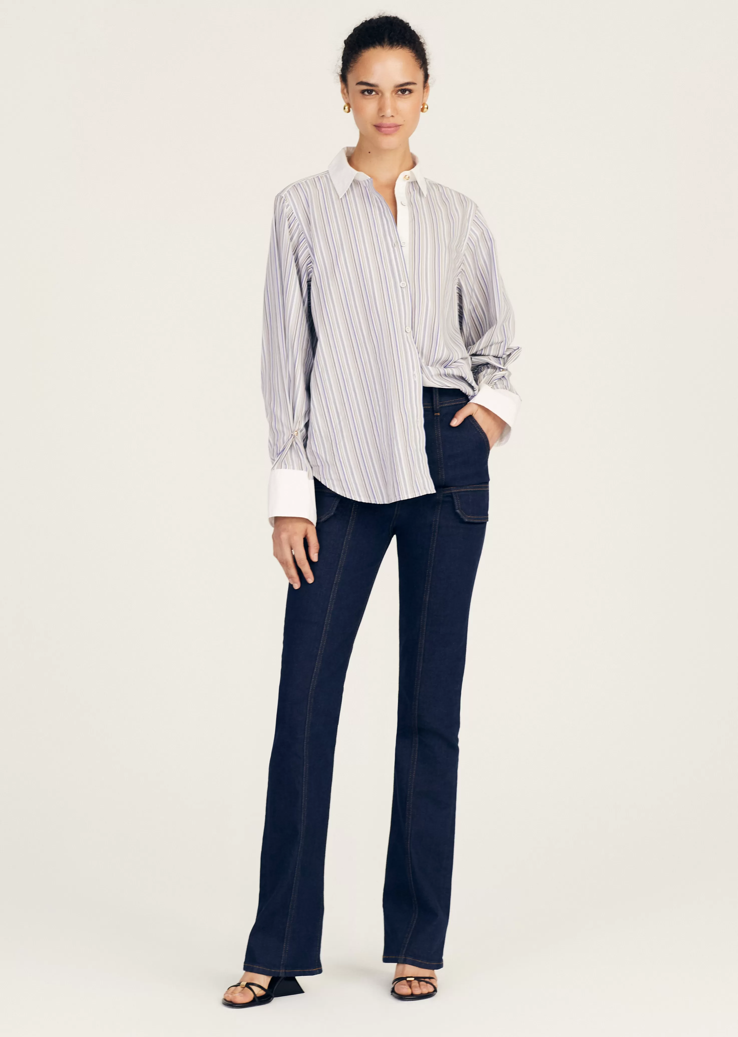 Derek Lam Wesley Shirt Seinebluemulti Discount